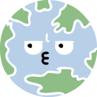 flat color retro cartoon planet earth png