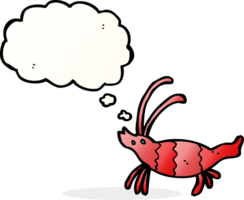 cartoon shrimp with thought bubble png