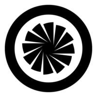 Spiral staircase circular stairs icon in circle round black color vector illustration image solid outline style