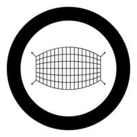 Fishnet rope net icon in circle round black color vector illustration image solid outline style