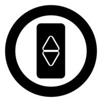 lift button elevator panel up and down each floor with arrow choice icon in circle round black color vector illustration image solid outline style