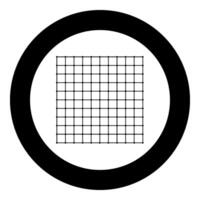 Square grid checkered icon in circle round black color vector illustration image solid outline style