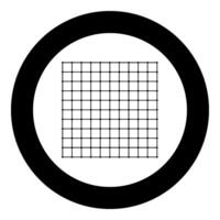 Square grid checkered icon in circle round black color vector illustration image solid outline style