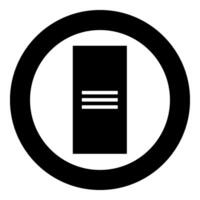 Metal cabinet steel locker box icon in circle round black color vector illustration image solid outline style