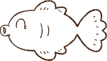 dibujo al carbón de pescado png