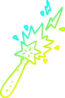 varinha mágica de desenho de linha de gradiente frio png