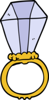 anillo de compromiso de garabato de dibujos animados png