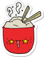 sticker of a cartoon rice bowl with face png