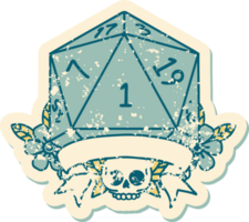 natural one d20 dice roll illustration png