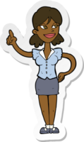 sticker of a cartoon woman with great idea png