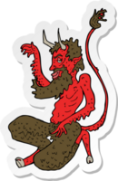 autocollant d'un diable traditionnel de dessin animé png