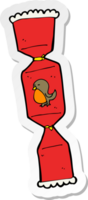 sticker of a cartoon christmas cracker png