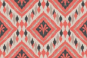 ikat tribal indio sin costura modelo. étnico azteca tela alfombra mandala ornamento nativo boho cheurón textil.geometrico africano americano oriental tradicional vector ilustraciones. bordado estilo.