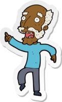 sticker van een cartoon bange oude man png