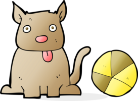 cachorro e bola de desenho animado png