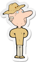 adesivo di un uomo cartone animato con cappello png