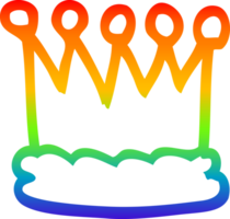 rainbow gradient line drawing cartoon crown png