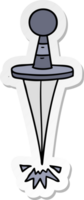 sticker cartoon doodle of a small dagger png