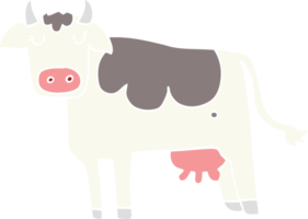 vaca de dibujos animados de estilo de color plano png