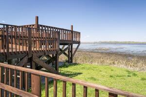 waterfowl viewing deck at Loess Bluffs National Wildlife Refuge, Missouri, springtime scenery photo