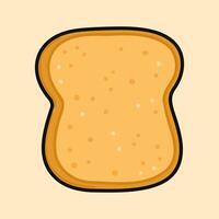 Cute funny Toast piece of bread. Vector hand drawn cartoon kawaii character illustration icon. Isolated on brown background. Toast piece of bread character concept