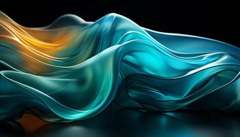 AI generated Abstract blue wave pattern flowing in a modern futuristic design generated by AI photo