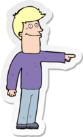 sticker of a cartoon man pointing png