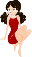 cartoon attractive woman posing png