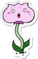 sticker of a cartoon shocked flower png