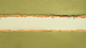 papel resumen en verde y naranja con un Copiar espacio, blanco web bandera foto