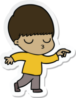 sticker of a cartoon calm boy png