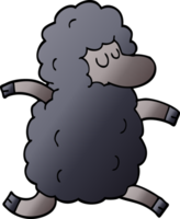 dessin animé doodle mouton noir png