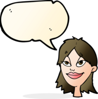 cartoon happy woman with speech bubble png