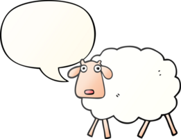 cartoon sheep and speech bubble in smooth gradient style png