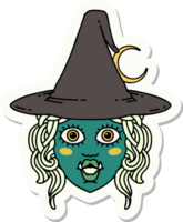 half orc witch character face sticker png