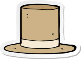 sticker of a cartoon old top hat png