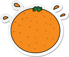 sticker of a cartoon orange png