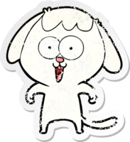 beunruhigter Aufkleber eines niedlichen Cartoonhundes png