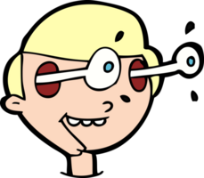 cartoon excited boy's face png