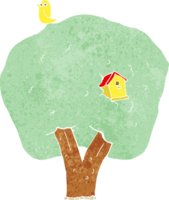 árbol de dibujos animados con pajarera png