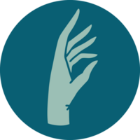 tattoo style icon of a hand png
