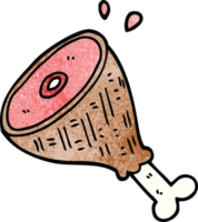 dessin animé doodle viande cuite png