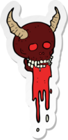 pegatina de un cráneo espeluznante de halloween de dibujos animados png