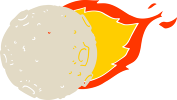 météorite de dessin animé de style plat couleur png