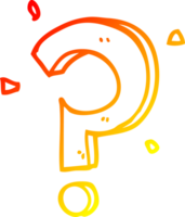 warm gradient line drawing cartoon question mark png