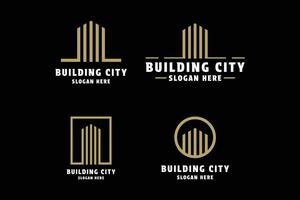 conjunto de edificio ciudad agente propiedad logo diseño concepto idea vector