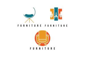 set of furniture logo design concept idea vector