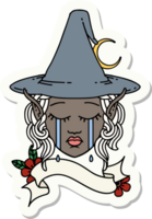 sad elf mage character face sticker png