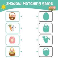Matching shadow game for children. Find the correct shadow. Worksheet for kid. Printable activity page for kids. Learning Game vector
