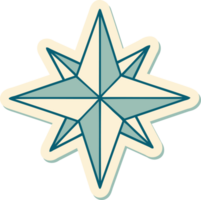 tattoo style sticker of a star png